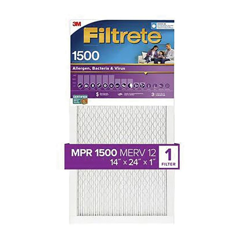 Filtrete UP23-4 Air Filter, 14 in L, 24 in W, 12 MERV, 1500 MPR (Pack of 4)