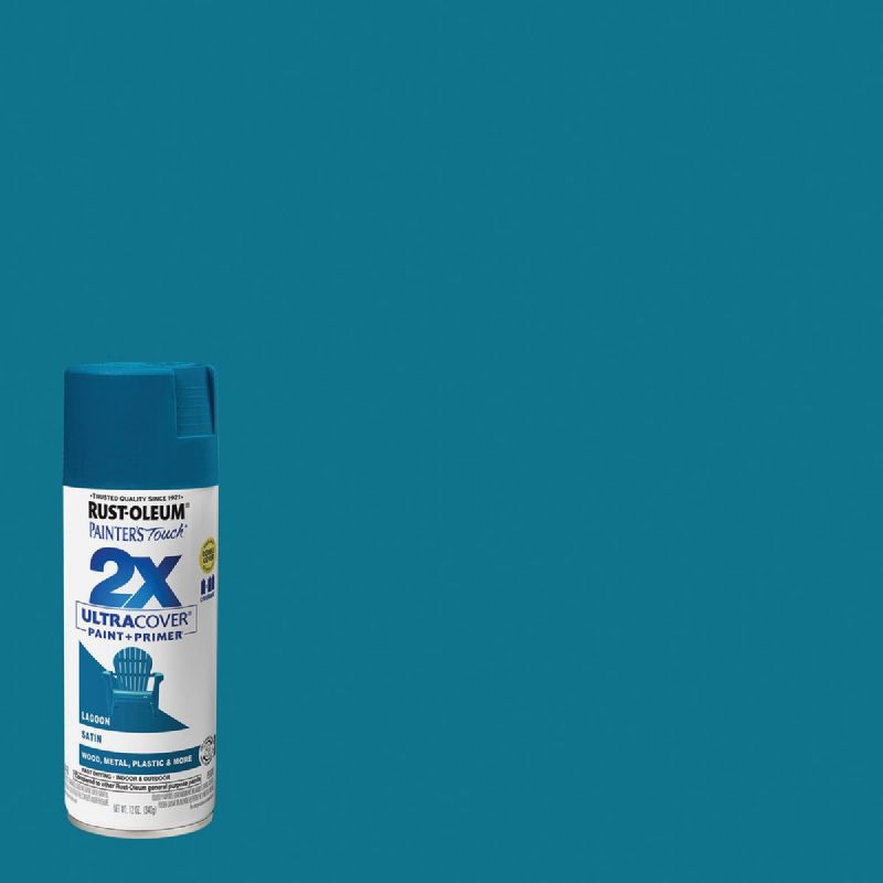 Rust-Oleum Painter&#039;s Touch 2X Ultra Cover Paint + Primer Spray Paint Lagoon, 12 Oz.