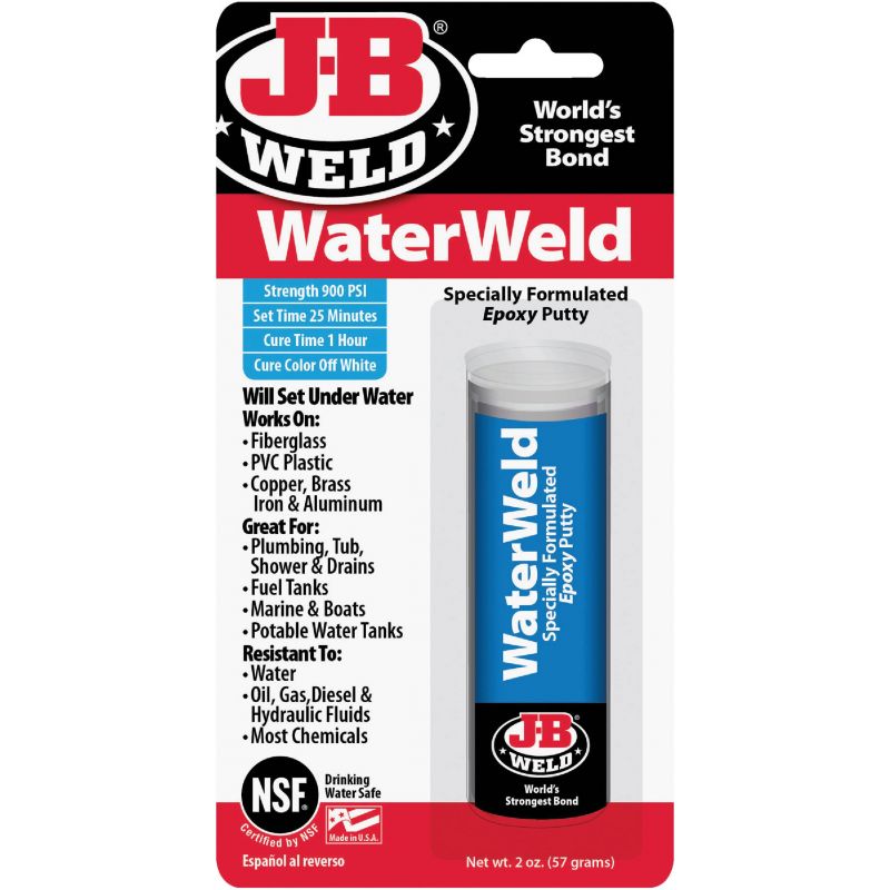 J-B Weld WaterWeld Epoxy Putty Off White, 2 Oz.