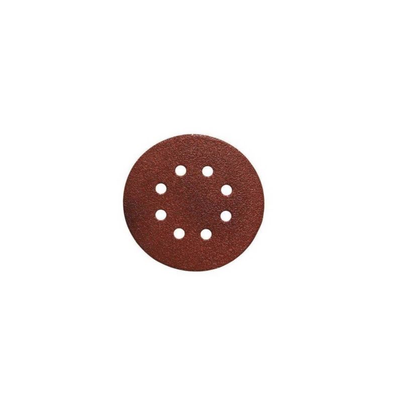 PORTER-CABLE 735802225 Sanding Disc, 5 in Dia, Coated, 220 Grit, Very Fine, Aluminum Oxide Abrasive, 8-Hole Maroon