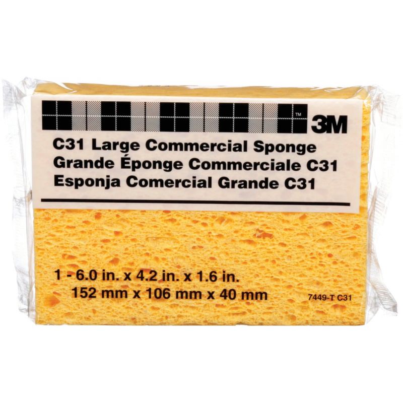 Global Industrial™ Heavy Duty Scrub Sponge, Yellow/Green, 3.25 x