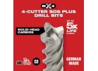 Milwaukee MX4 SDS-PLUS 4-Cutter Solid Carbide Rotary Hammer Drill Bit Set