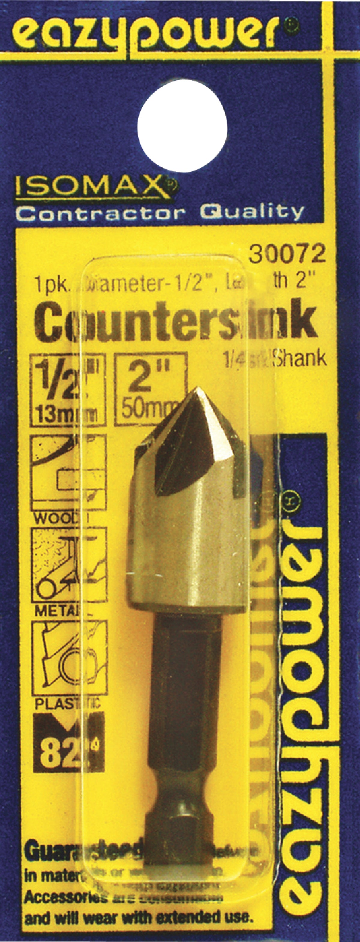 Hex Shank Tool Steel  Countersink Bit  1/4 in Eazypower  Isomax  3/8 in 