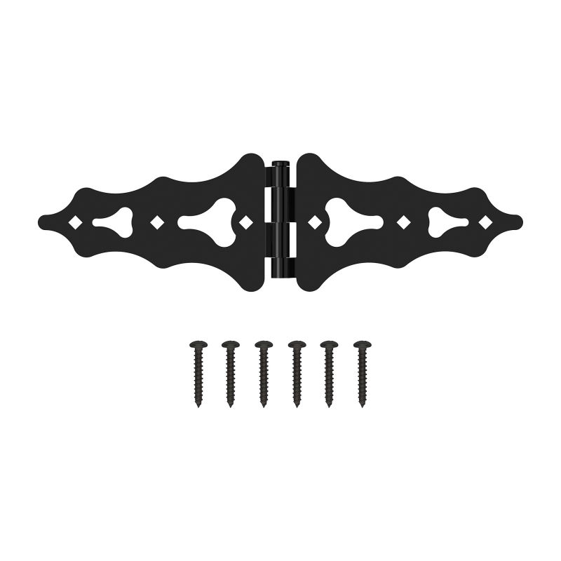 National Hardware N166-011 Ornamental S-Hinge, Steel, Black, Screw Mounting Black