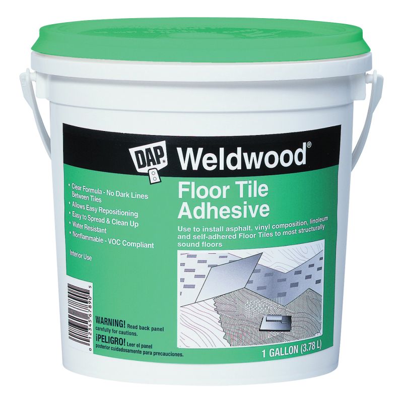 DAP 00137 Floor Tile Adhesive, Clear, 1 gal Pail Clear