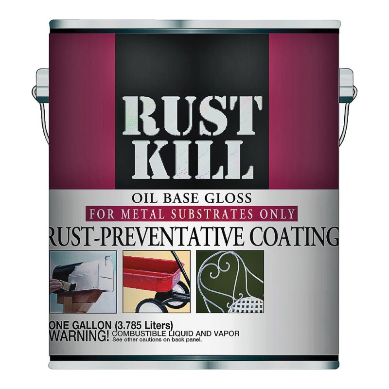 Majic Paints Rustkill 8-6002-1 Rust-Preventive Coating, Gloss, Dark Brown, 1 gal Can Dark Brown (Pack of 4)
