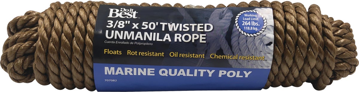 Do it Best Twisted Unmanila Polypropylene Packaged Rope Natural