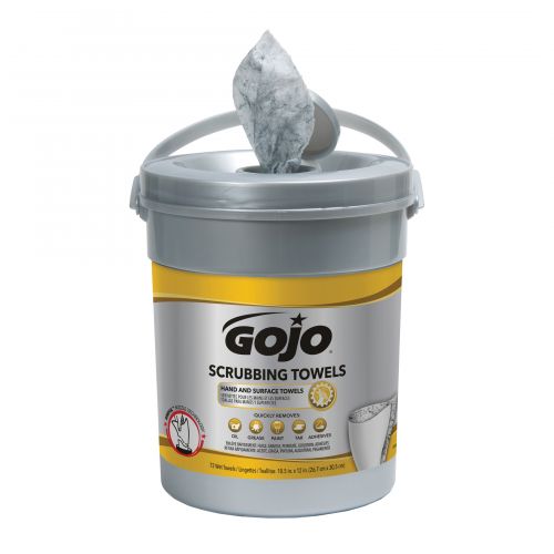 GOJO 6396-06 Scrubbing Wipe, Yellow, Yellow (Pack of 432)