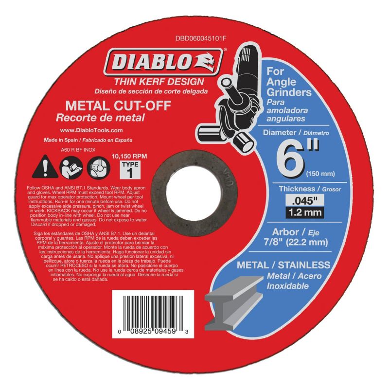 Diablo Type 1 Metal Cut-Off Wheel