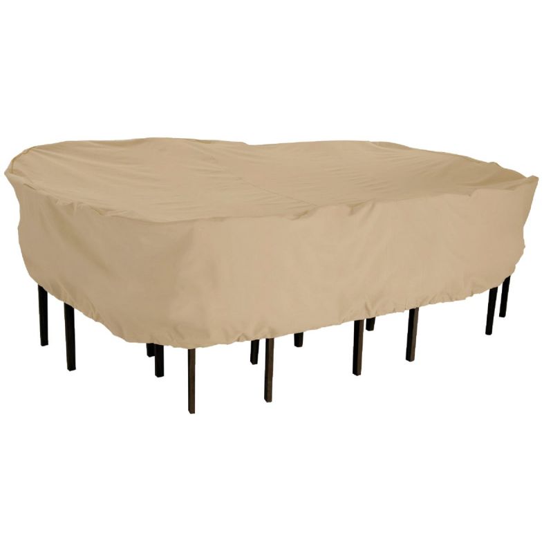 Classic Accessories Terrazzo Rectangular/Oval Chair &amp; Table Cover Tan