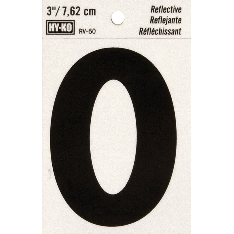 Hy-Ko 3 In. Reflective Numbers Black, Reflective (Pack of 10)