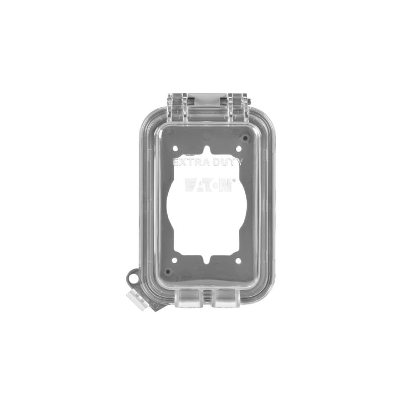 Eaton Wiring Devices WIU-1 Cover, 3-1/4 in L, 4-29/64 in W, Rectangular, Polycarbonate, Gray Gray