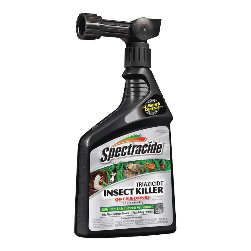 Spectracide Triazicide HG-95830 Insect Killer, Liquid, Spray Application, 32 oz Pale Yellow