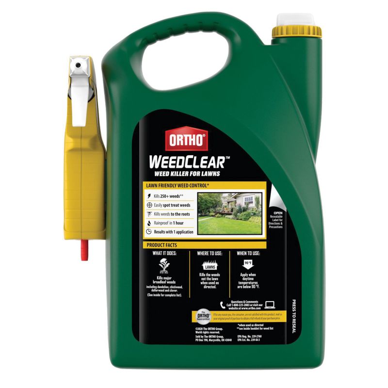 Ortho WeedClear 0204410 RTU Weed Killer, Liquid, Spray Application, 1 gal Bottle Clear Yellow