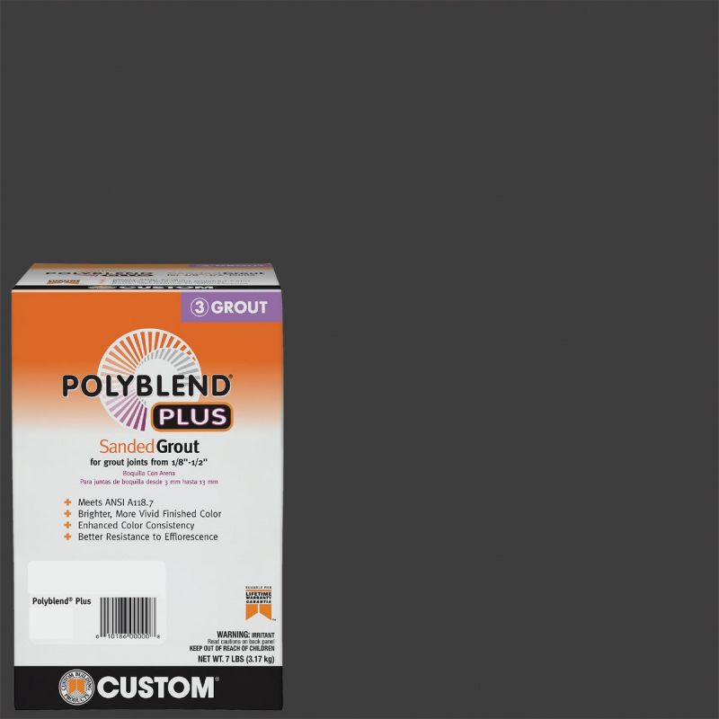 Custom Building Products PolyBlend PLUS Sanded Tile Grout 7 Lb., Charcoal