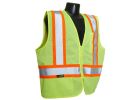 Radians SV22-2ZGML Safety Vest with Two-Tone Trim, L, Unisex, Fits to Chest Size: 26 in, Polyester, Regular, Zipper L, High-Visibility Green