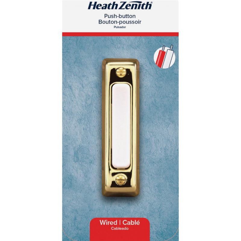 Heath Zenith Polished Brass Doorbell Button
