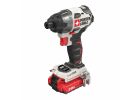 Porter-Cable PCCK647LB Impact Driver, Battery Included, 20 V, 1/4 in Drive, Hex Drive, 3100 ipm, 2900 rpm Speed