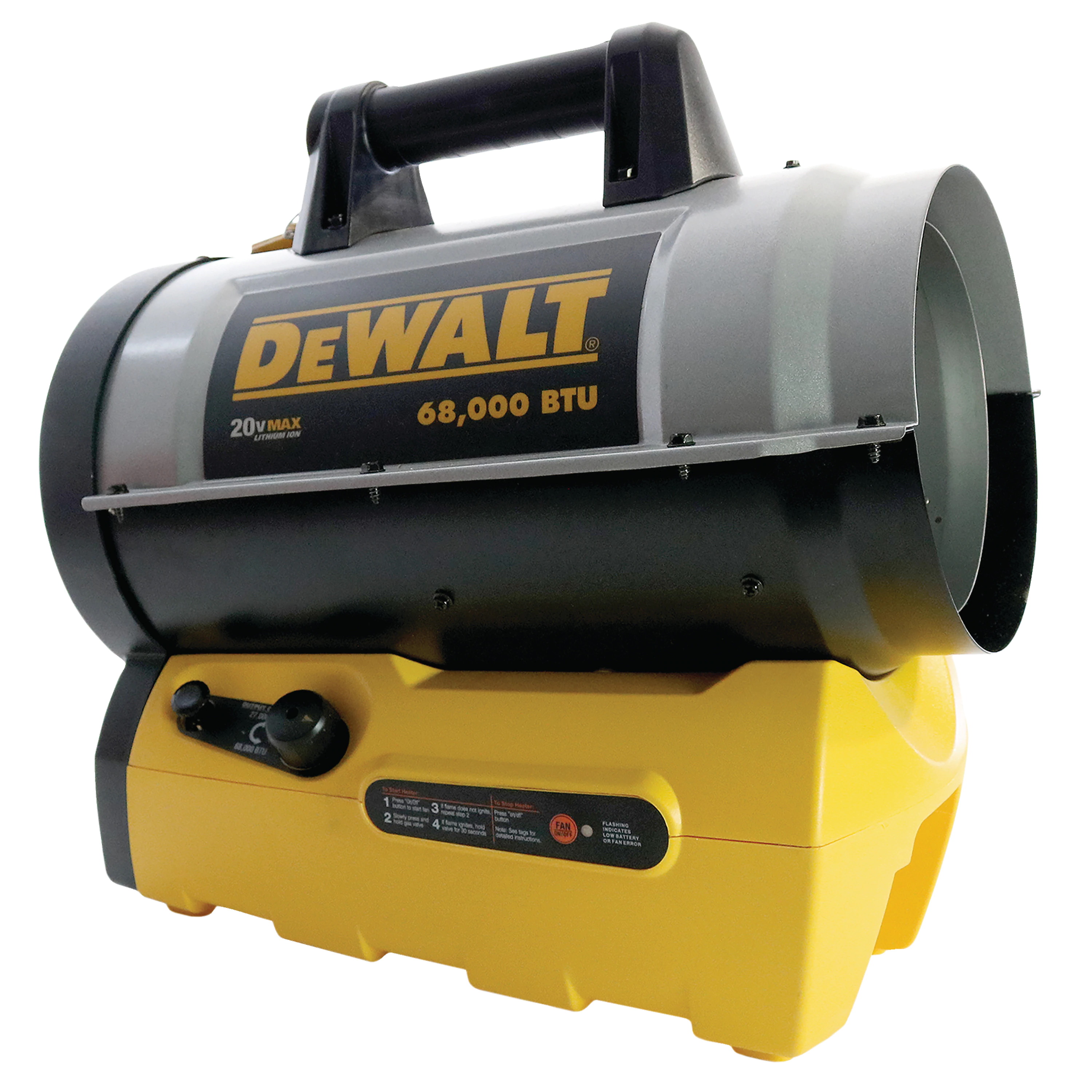 Buy DeWALT DXH70CFAV Forced Air Propane Heater, 20/60 V, Yellow Yellow