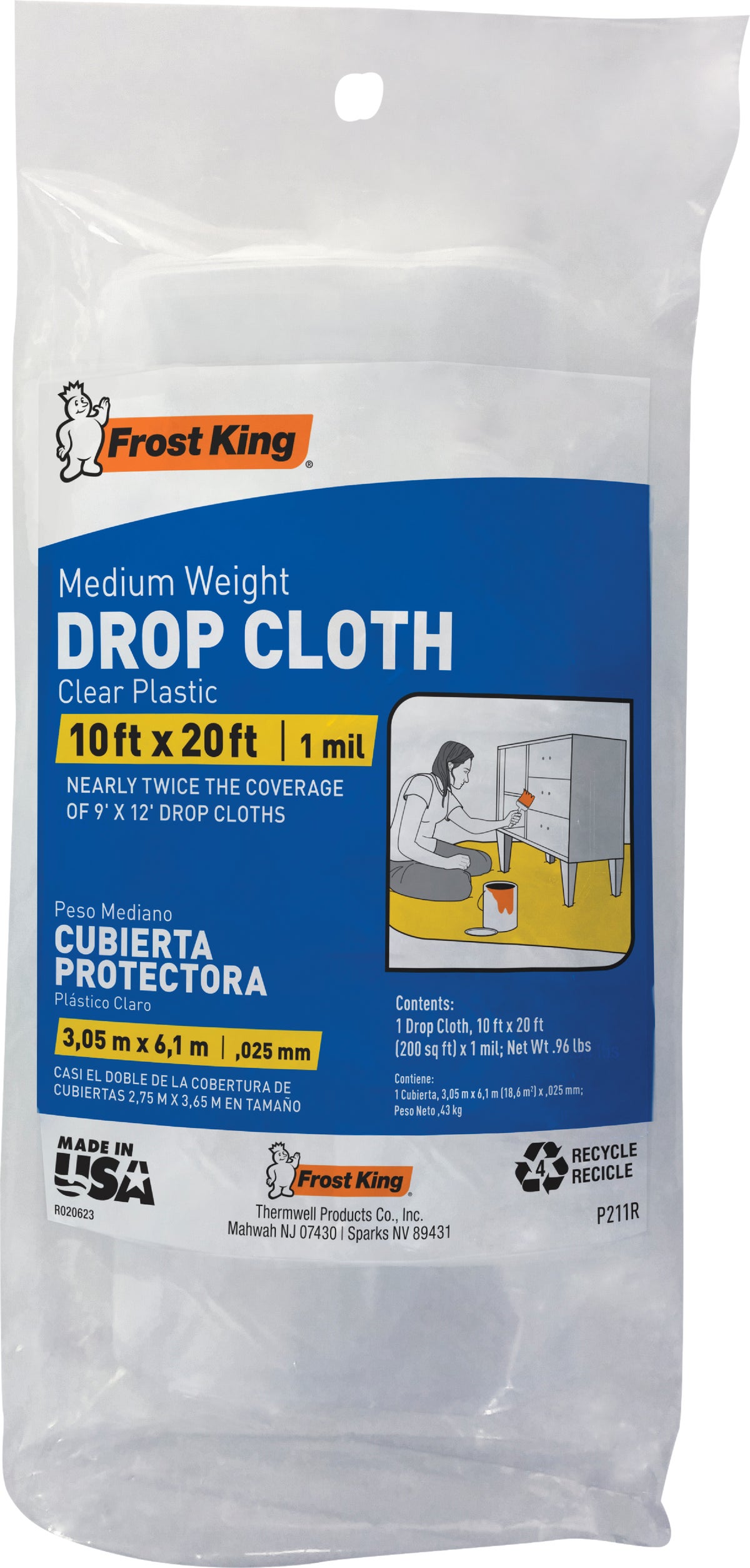 Frost King Plastic 9-ft x 12-ft Drop Cloth in the Drop Cloths