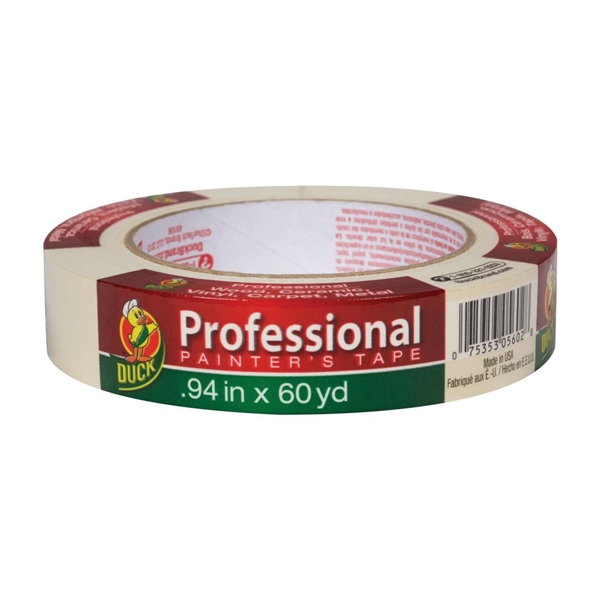 Duck Professional 1362488 Painter's Tape, 60 yd L, 0.94 in W, Beige Beige