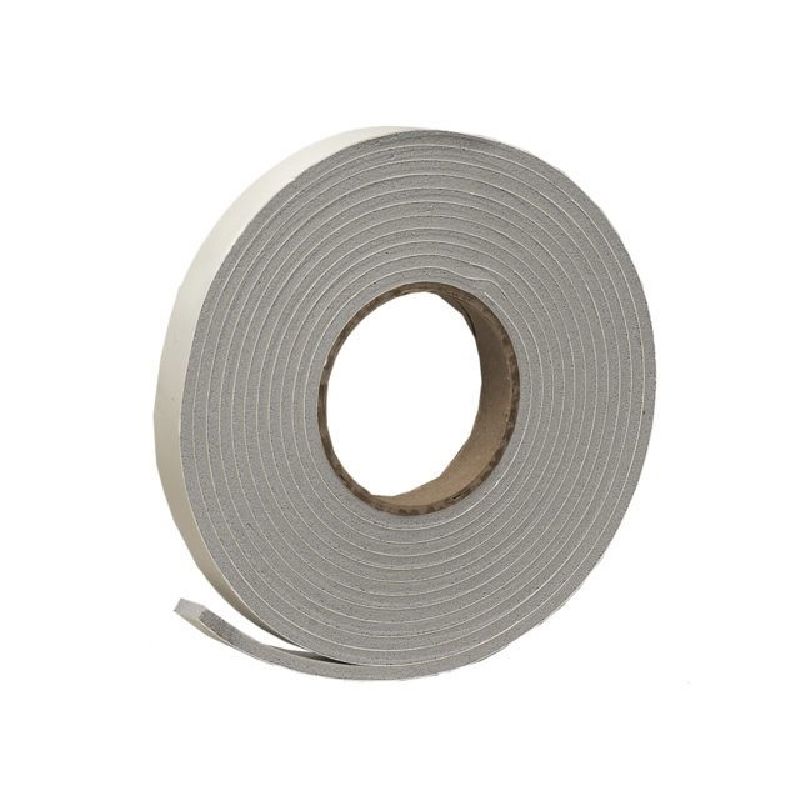 Frost King V449H Weatherseal Tape, 3/4 in W, 17 ft L, 3/16 in Thick, Vinyl Foam, Gray Gray