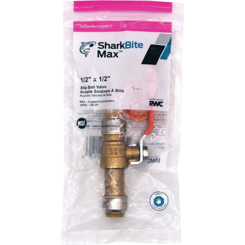 SharkBite Brass Push-Fit Slip Ball Valve 1/2 In.