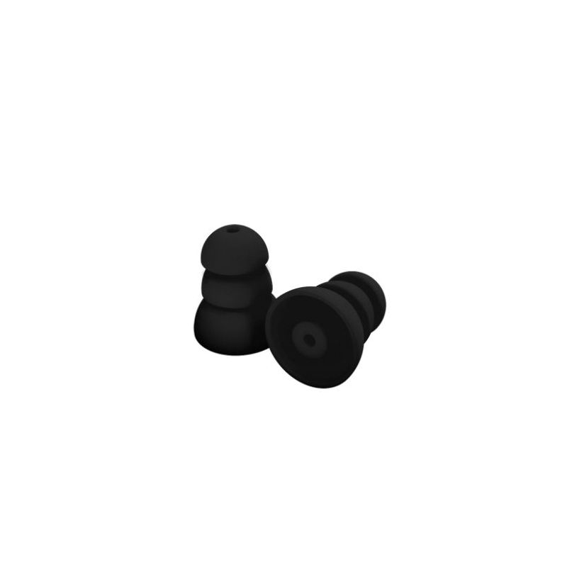 Plugfones ComforTiered Series PRP-SB10 Replacement Plugs, 26 dB NRR, Silicone Ear Plug, Black Ear Plug