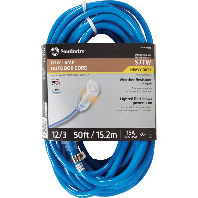 Coleman Cable ColdFlex 12/3 Extension Cord Blue, 15