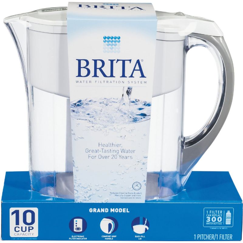 Brita Grand Water Filter Pitcher 10 C., White