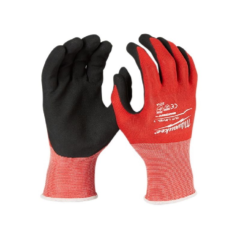 Milwaukee 48-22-8903 Gloves, Unisex, XL, 7.77 to 7.97 in L, Nitrile, Red XL, Red