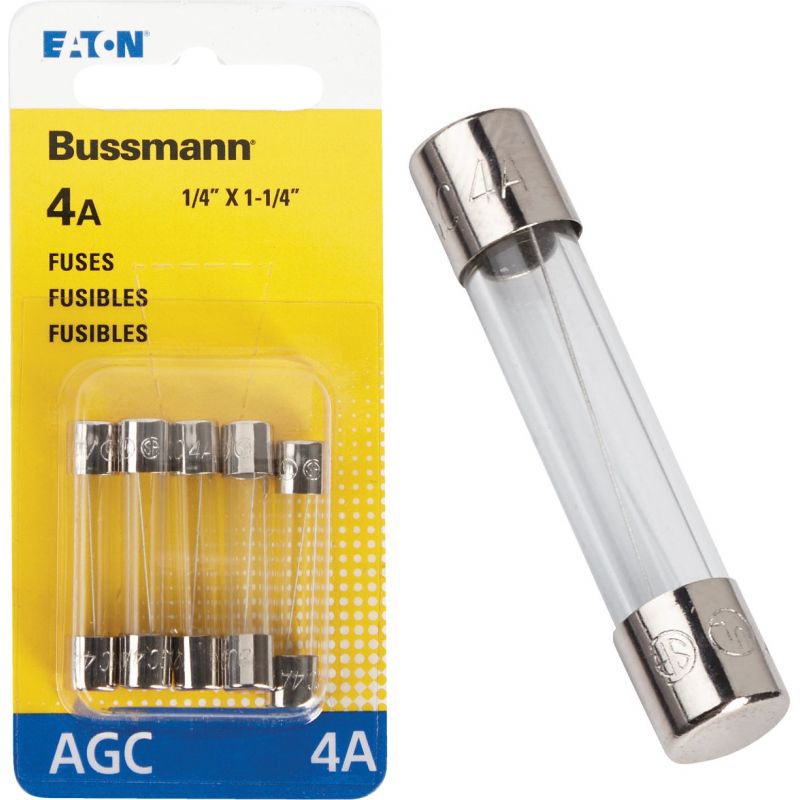 Bussmann Glass Tube Automotive Fuse Clear, 4A