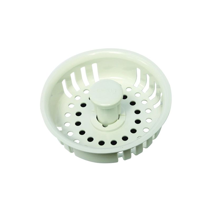 Plumb Pak PP820-26 Basket Strainer with Adjustable Post, Plastic, For: Most Kitchen Sink Drains White