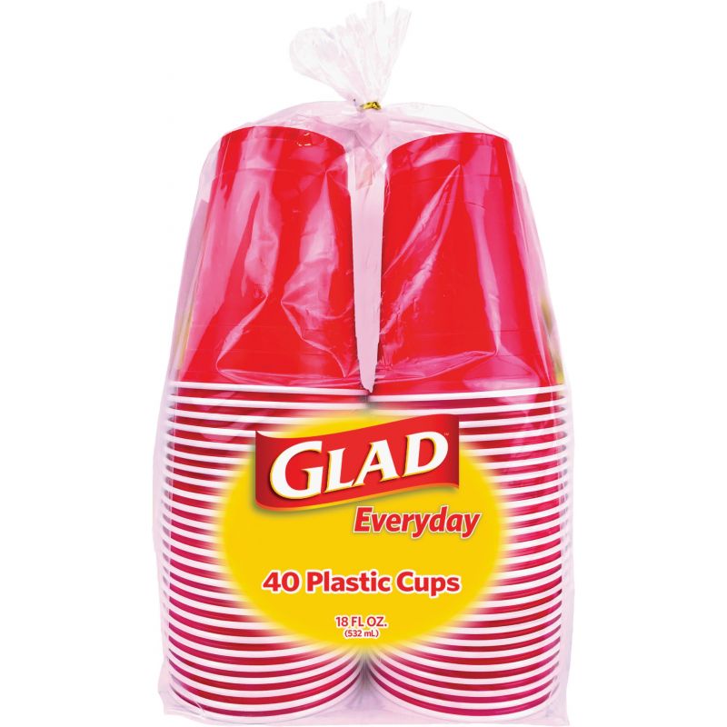 Glad Everyday Disposable Cups 18 Oz., Red