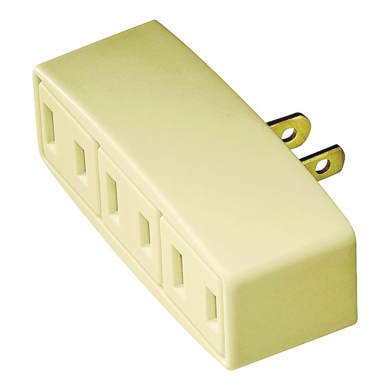 Eaton Wiring Devices 1747V-BOX Outlet Tap, 2 -Pole, 15 A, 125 V, 3 -Outlet, NEMA: NEMA 1-15R, Ivory Ivory