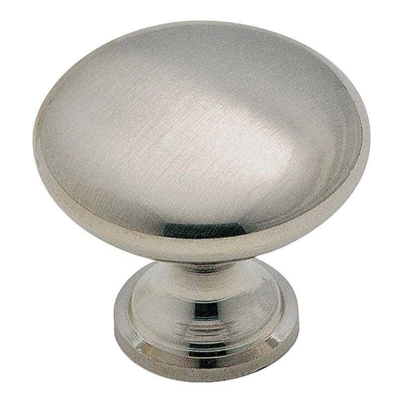 Amerock 14404SCH Cabinet Knob, 1-1/8 in Projection, Zinc, Brushed Chrome 1-3/16 In