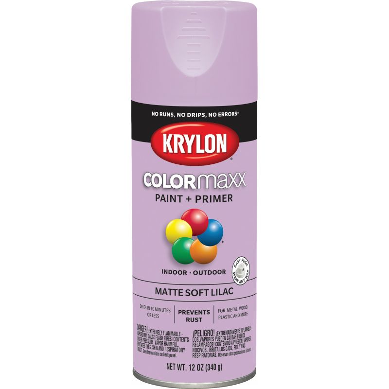Krylon ColorMaxx Spray Paint + Primer Soft Lilac, 12 Oz.