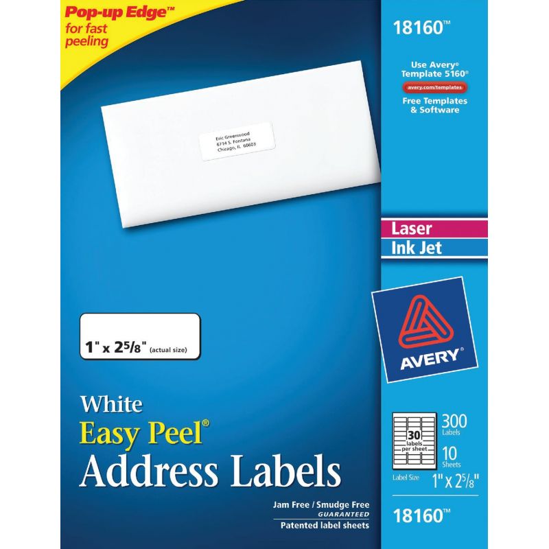 Avery Products Inkjet White Mailing Labels