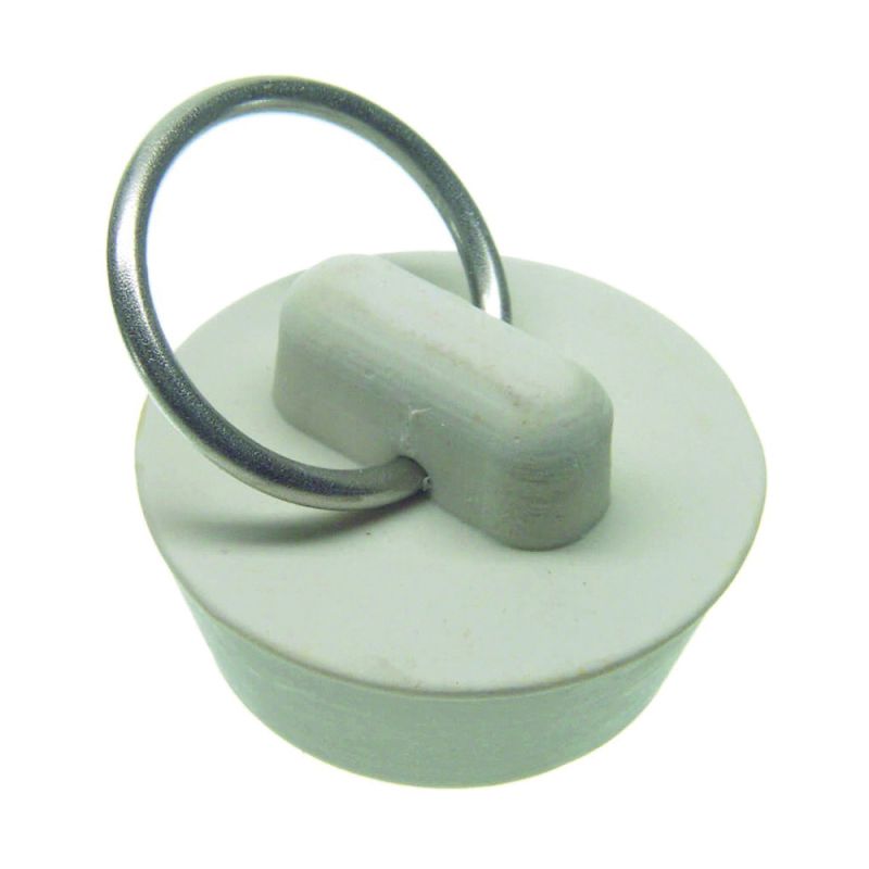 Danco 80223 Drain Stopper, Rubber, White, For: 1 in Drain, Universal Kitchen or Bathroom Sinks White