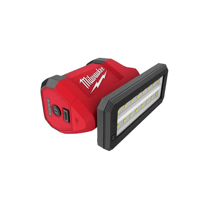 Milwaukee M12 ROVER 2367-20 Cordless Flood Light with USB Charging, 2.1 A, 12 V, Lithium-Ion Battery, LED Lamp, Red Red