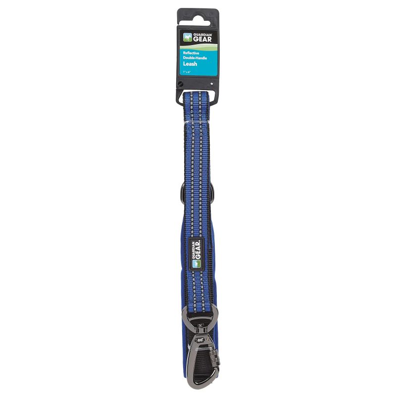 Guardian Gear ZA5172 06 19 Reflective Dog Leash, 6 ft L, Nylon Line, Blue, Fastening Method: Snap Blue