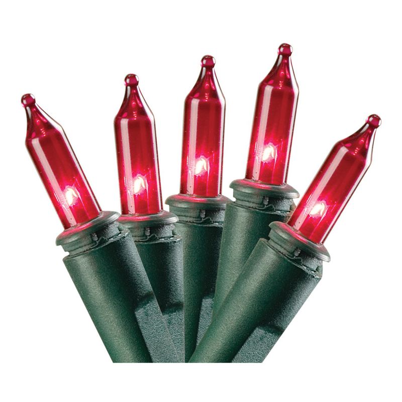 Sylvania W11A0766 Light Set, Christmas, 120 V, 20.4 W, 50-Lamp, Incandescent Lamp, Red Lamp, 11.54 ft L