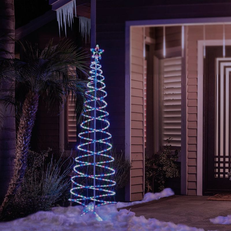 Alpine LED Multi-Function Spiral Christmas Tree Lighted Decoration