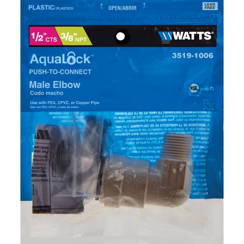 Watts Quick Connect MIP Plastic Elbow