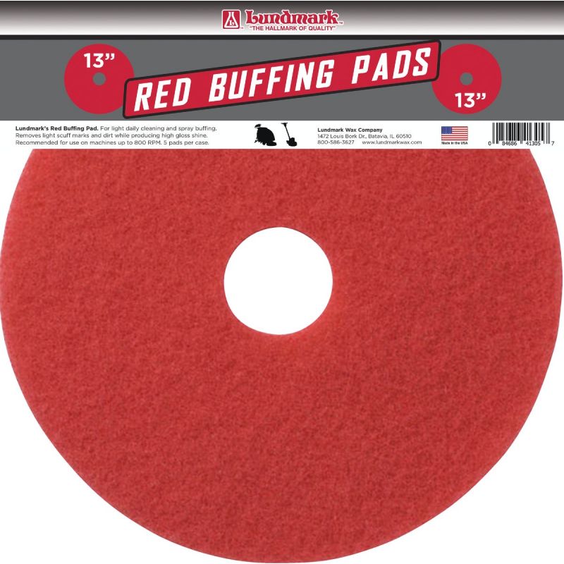 Lundmark Red Buffer Pad 13 In., Red