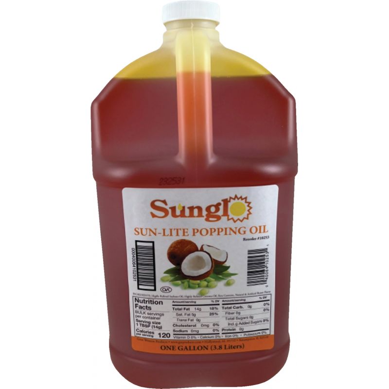 Sunglo 1 Gallon Popcorn Popping Oil 1 Gal. (Pack of 4)
