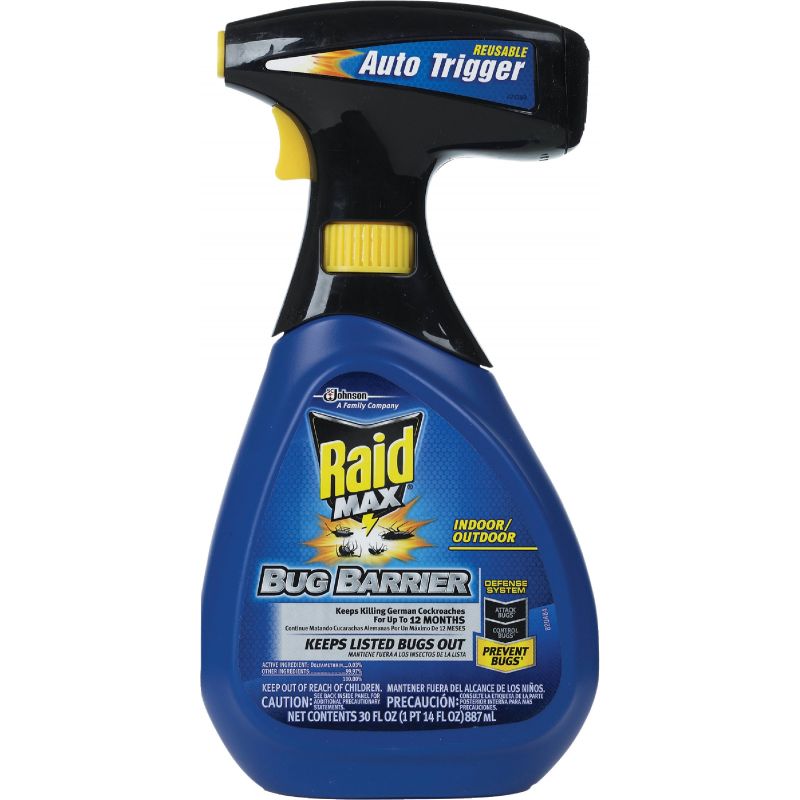 Raid Max Bug Barrier Insect Killer With Auto Trigger 30 Oz., Trigger Spray
