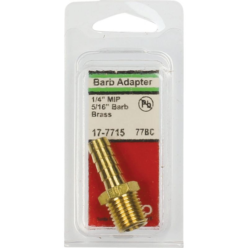 Lasco Brass Hose Barb X Male Pipe Thread Adapter 1/4&quot; MPT X 5/16&quot; Hose Barb