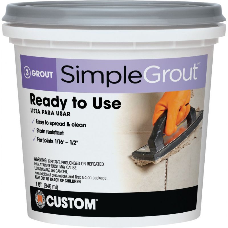 Custom Building Products Simplegrout Tile Grout Quart, Delorean Gray
