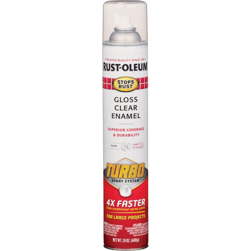 Rust-Oleum Stops Rust Turbo Spray Paint Clear, 24 Oz.